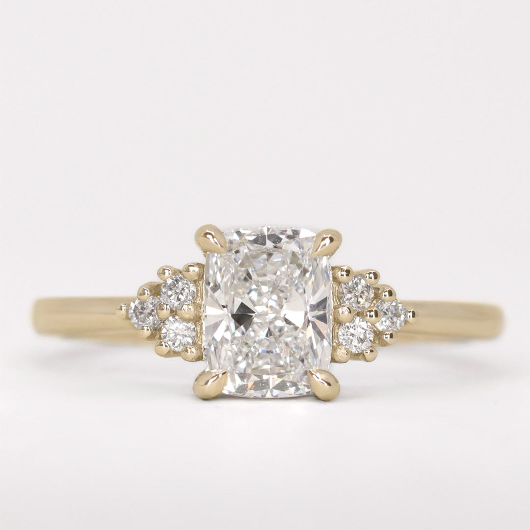 Henrietta - Cushion Cut Trefoil Cluster Engagement Ring Setting