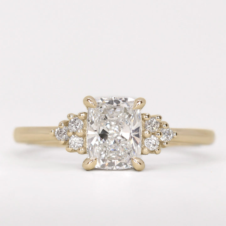 Henrietta - Cushion Cut Trefoil Cluster Engagement Ring Setting