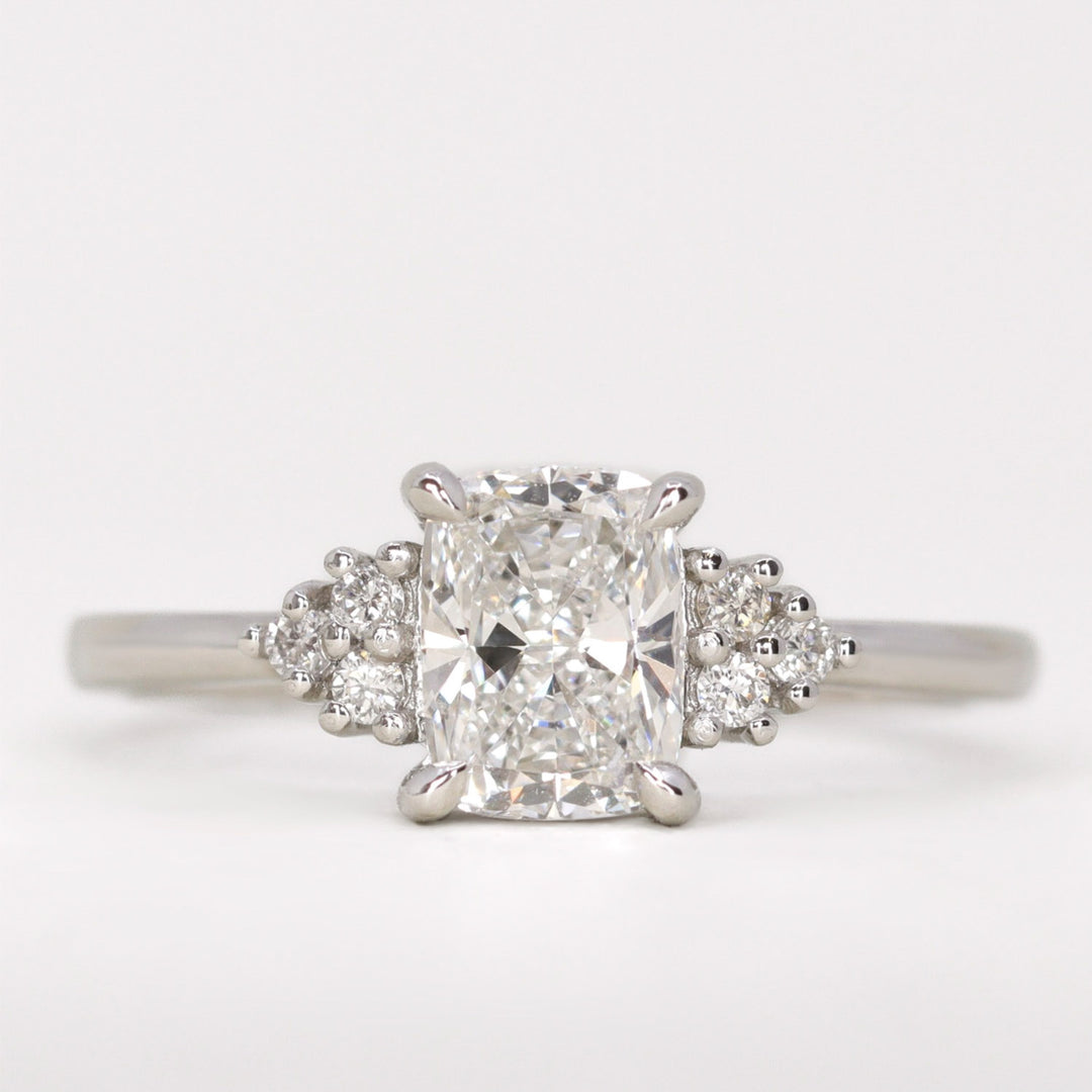 Henrietta - Cushion Cut Trefoil Cluster Engagement Ring Setting