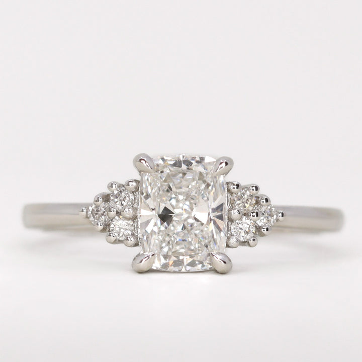 Henrietta - Cushion Cut Trefoil Cluster Engagement Ring Setting