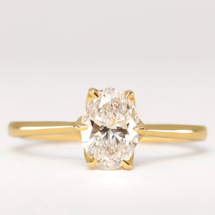 Raine - Oval Cut Diamond Floral Petal Basket Solitaire Build Your Own Engagement Ring