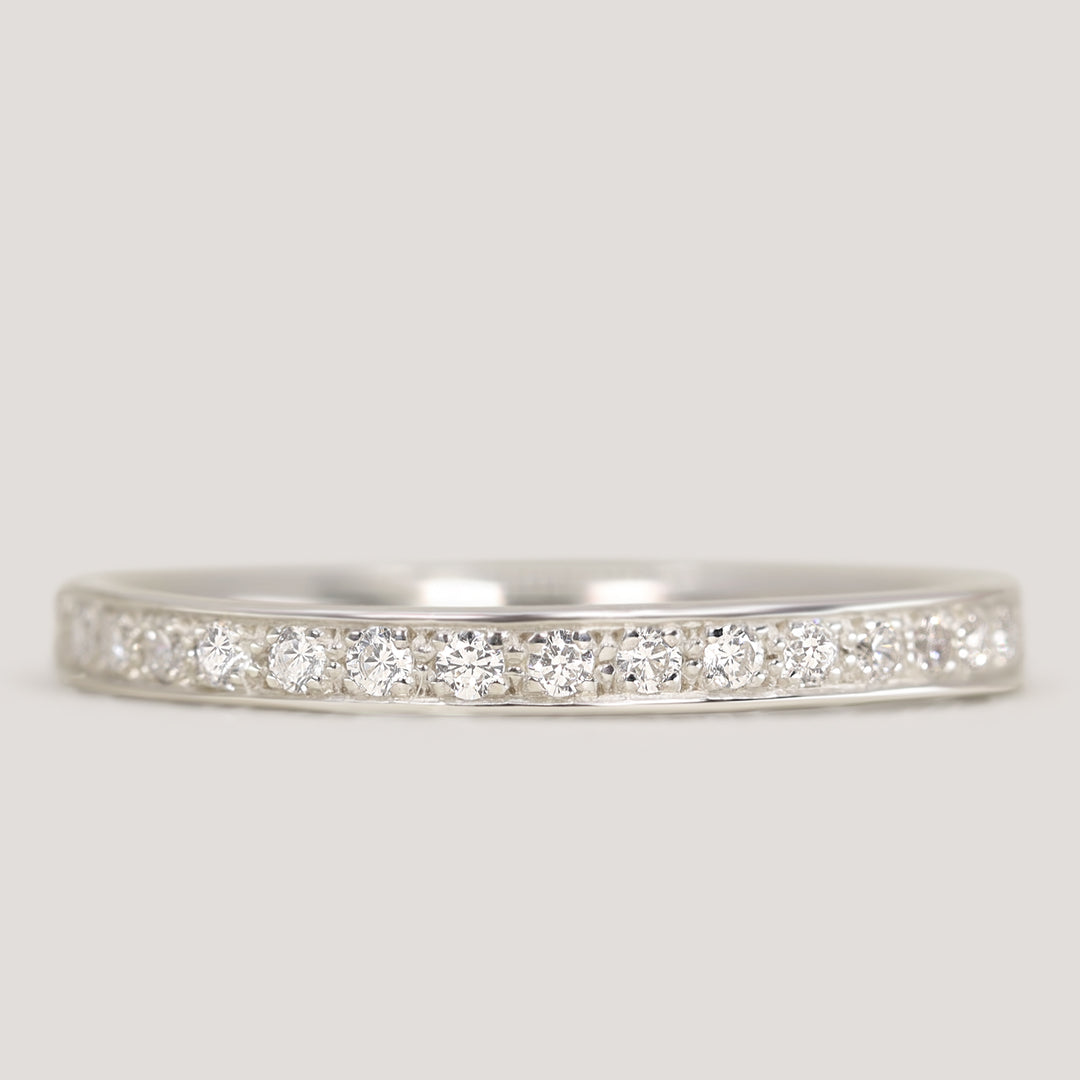 Valerie - Diamond Set Straight Wedding Ring - Made-to-Order