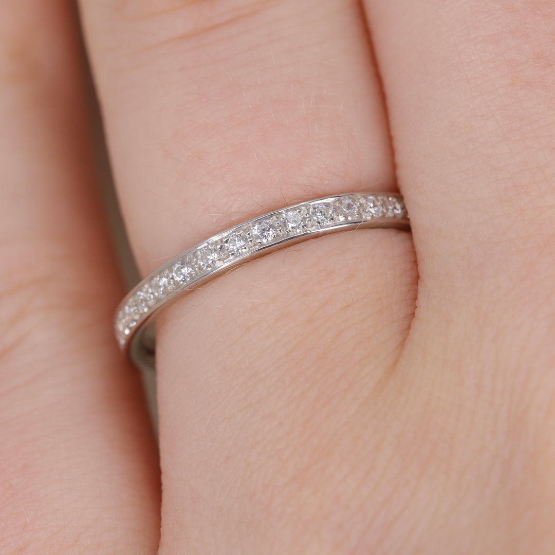 Valerie - Diamond Set Straight Wedding Ring - Made-to-Order