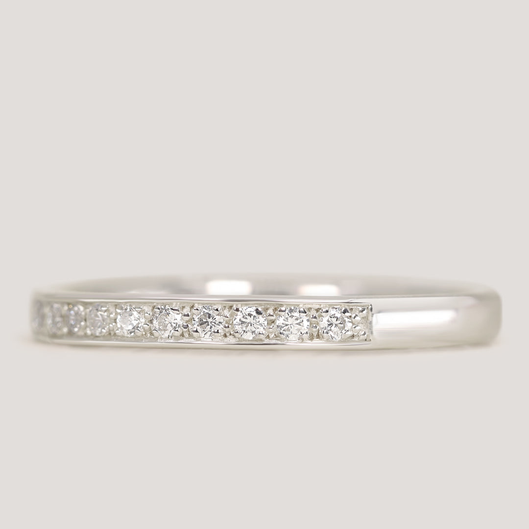 Valerie - Diamond Set Straight Wedding Ring - Made-to-Order