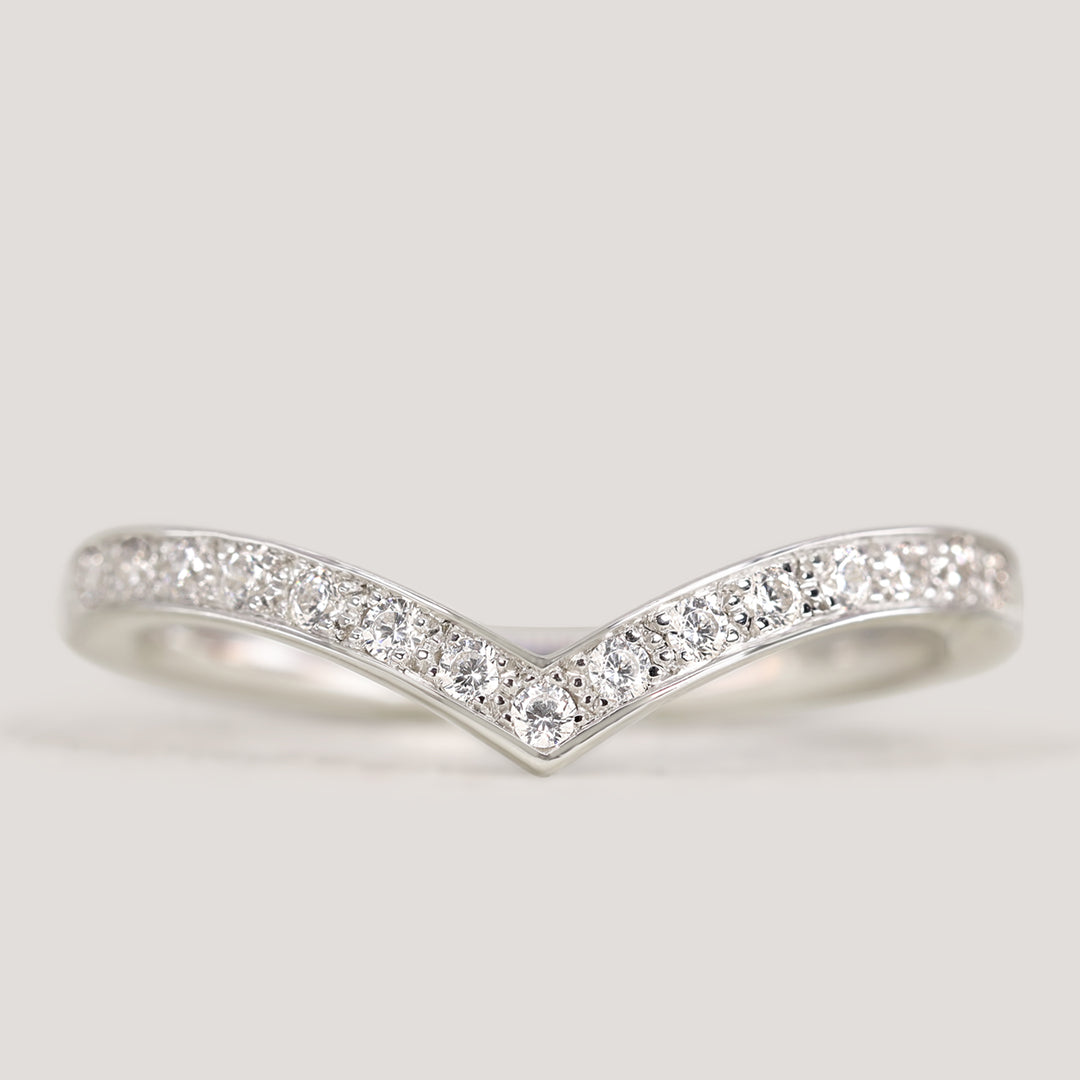 Valerie - Diamond Set Wishbone Wedding Ring - Made-to-Order Wedding Rings - Made-to-Order