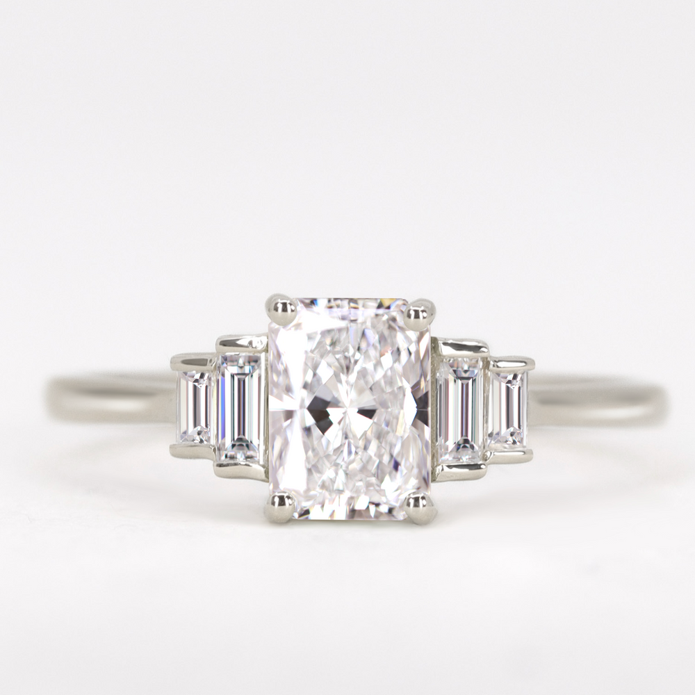 Erin - Art Deco Radiant Cut Engagement Ring Setting