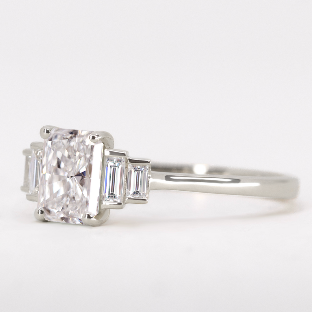 Erin - Radiant or Emerald Cut Lab Grown Diamond Art Deco Engagement Ring Engagement Rings - Made-to-Order