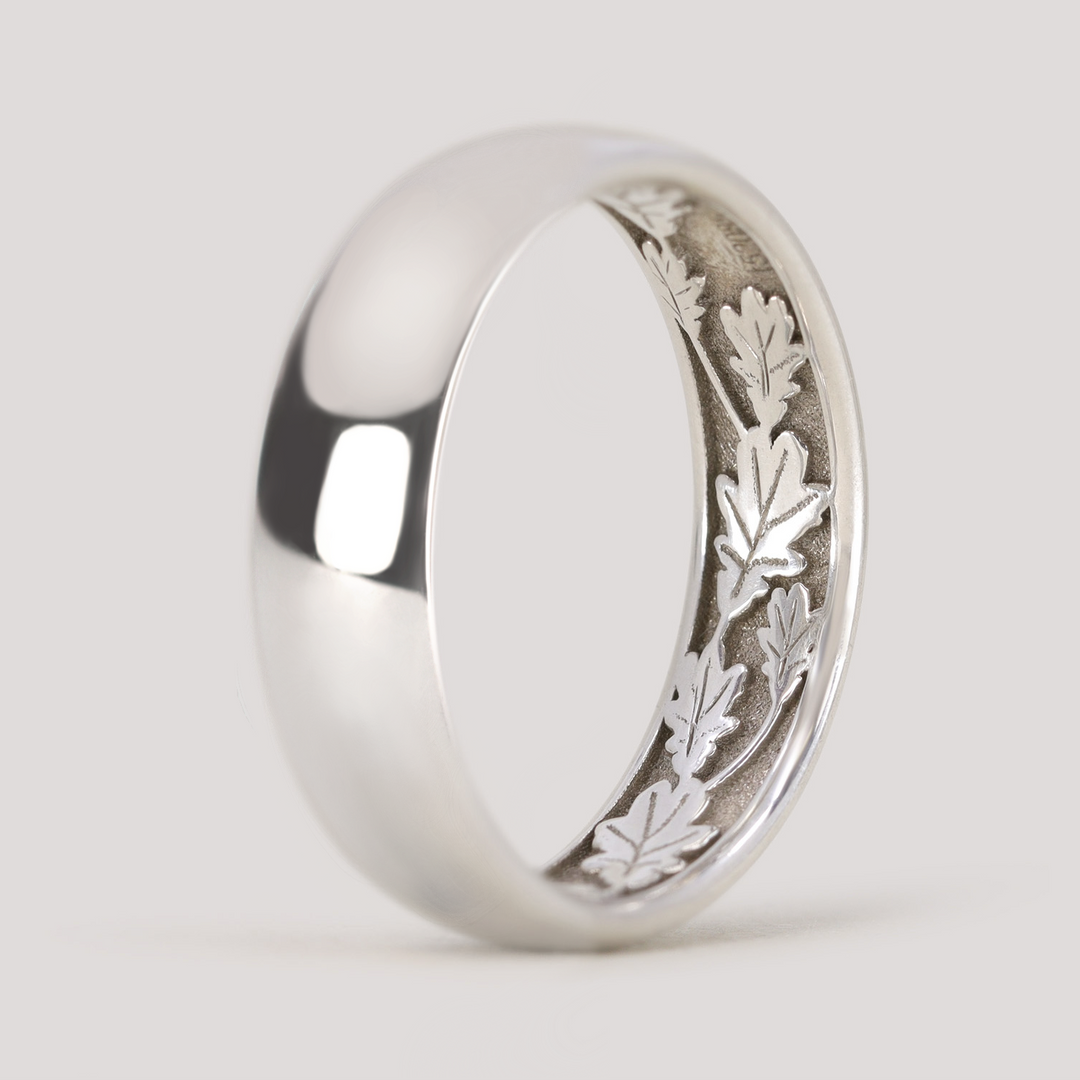 Xander - Hidden Leaves Unisex Wedding Ring - Made-to-Order