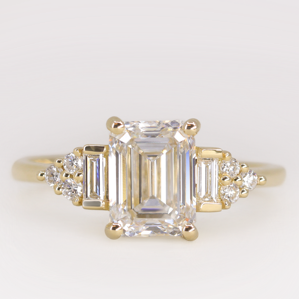 Arden - Emerald Cut Lab Grown Diamond Art Deco Engagement Ring - Ready-to-Wear Engagement Rings - Ready-to-Ship