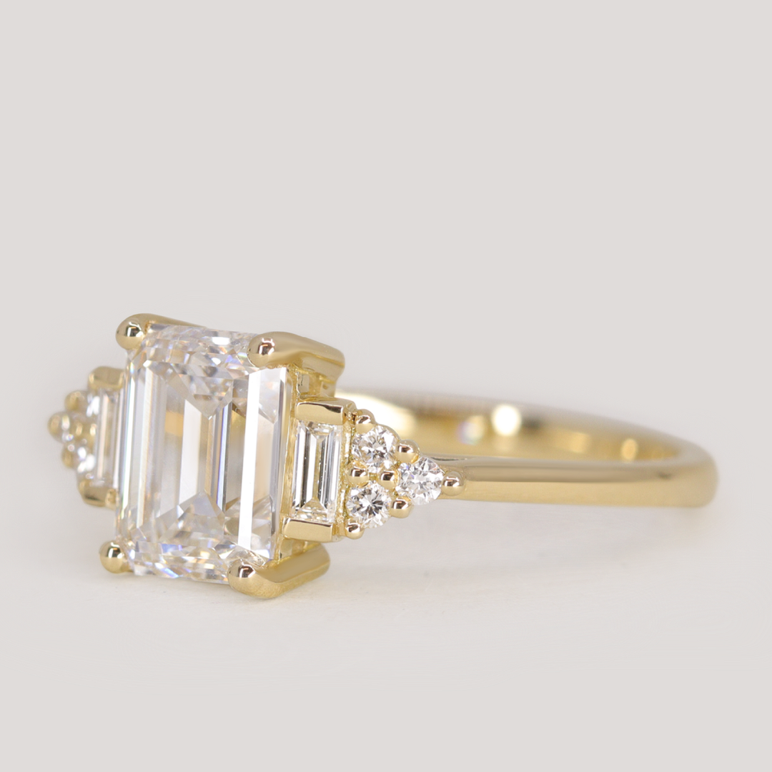 Arden - Emerald Cut Lab Grown Diamond Art Deco Engagement Ring - Ready-to-Wear Engagement Rings - Ready-to-Ship