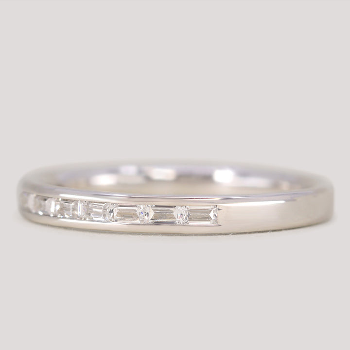 Zara - Channel Set Baguette Diamond Half Eternity Wedding Ring - Made-to-Order