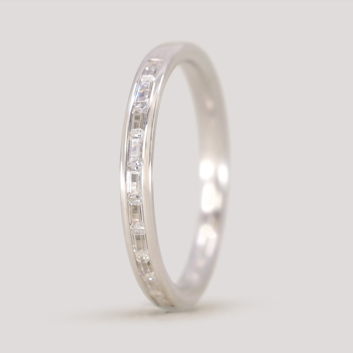 Zara - Channel Set Baguette Diamond Half Eternity Wedding Ring - Made-to-Order