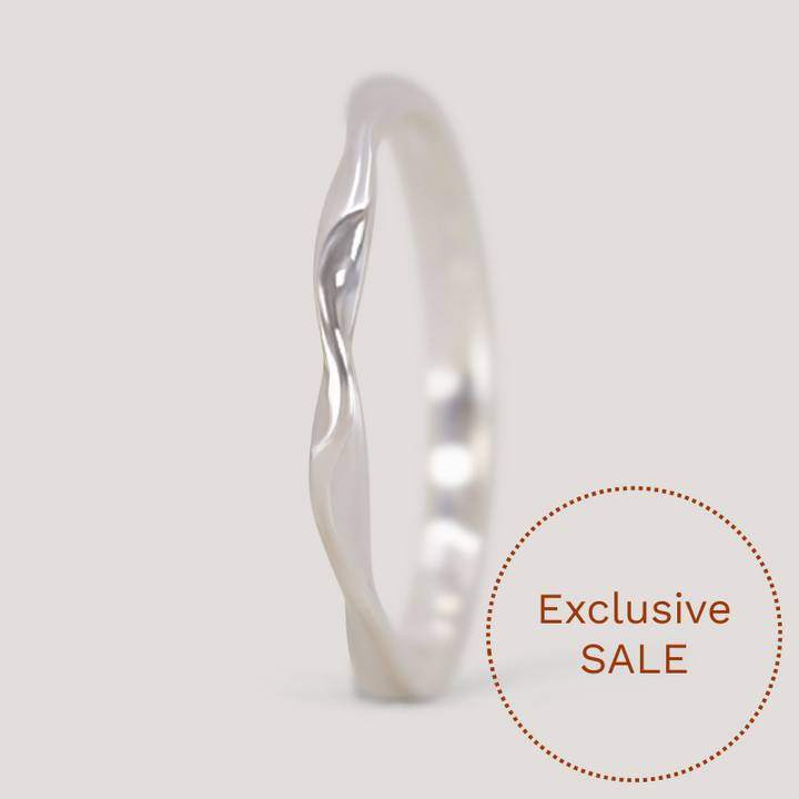 Alicia - Double Ribbon Twist Shaped Wedding Ring - Made-to-Order