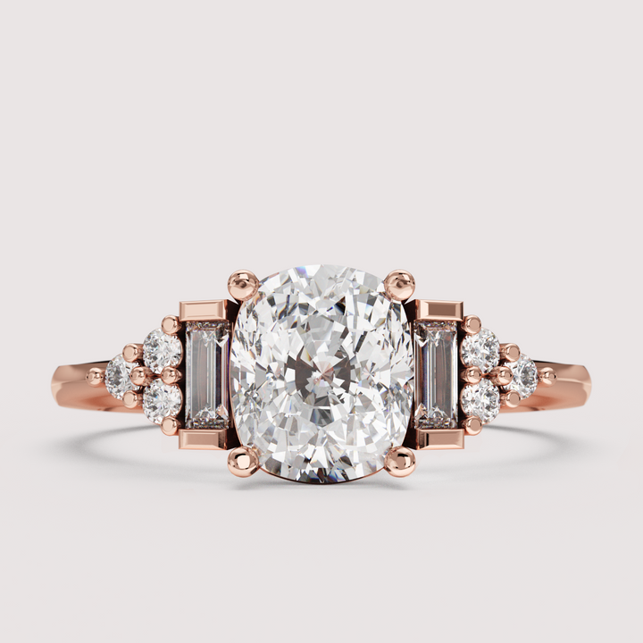 Arden - Cushion Cut Art Deco Engagement Ring Setting