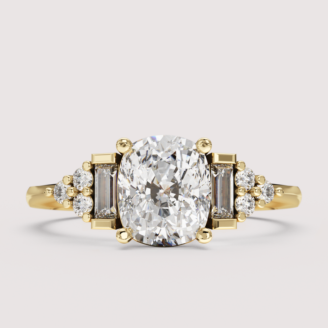 Arden - Cushion Cut Art Deco Engagement Ring Setting