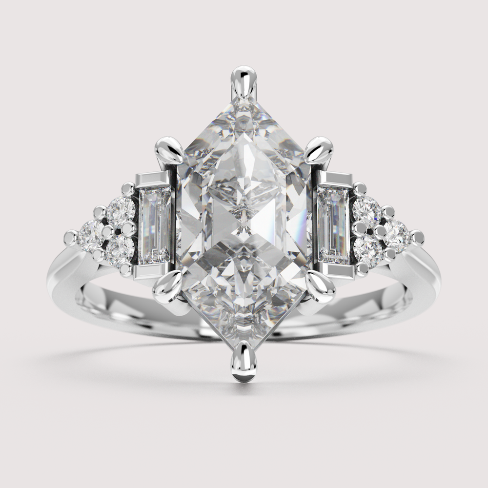 Arden - Hexagon Cut Art Deco Engagement Ring Setting