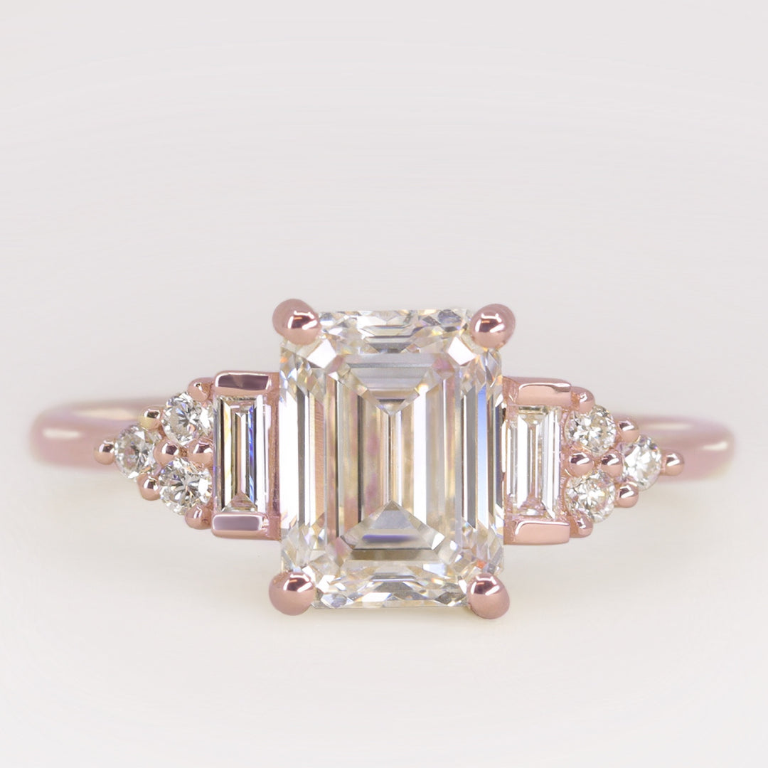 Arden - Emerald Cut Art Deco Engagement Ring