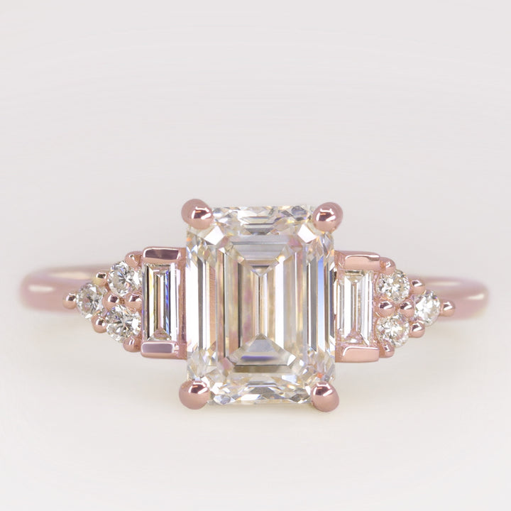 Arden - Emerald Cut Art Deco Engagement Ring