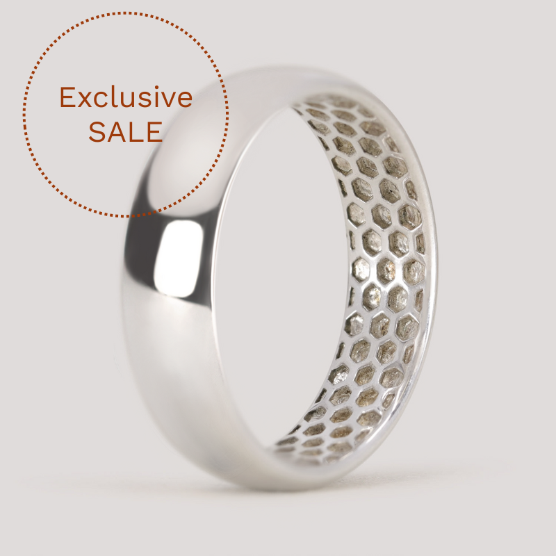 Barnaby - Hidden Pattern Honeycomb Mens Wedding Ring - Made-to-Order Wedding Rings - Wide