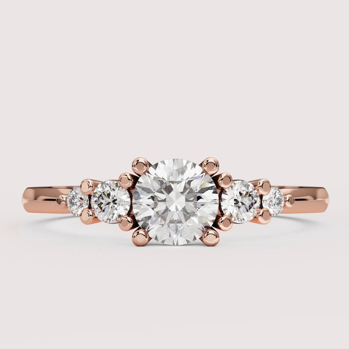 Caitlin - Round Cut 5 Stone Engagement Ring Setting