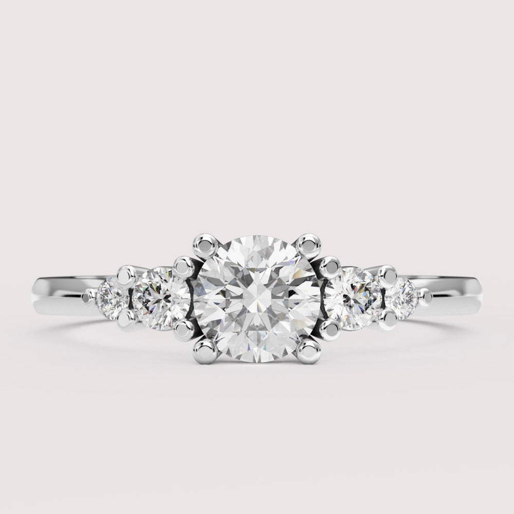 Caitlin - Round Cut 5 Stone Engagement Ring Setting
