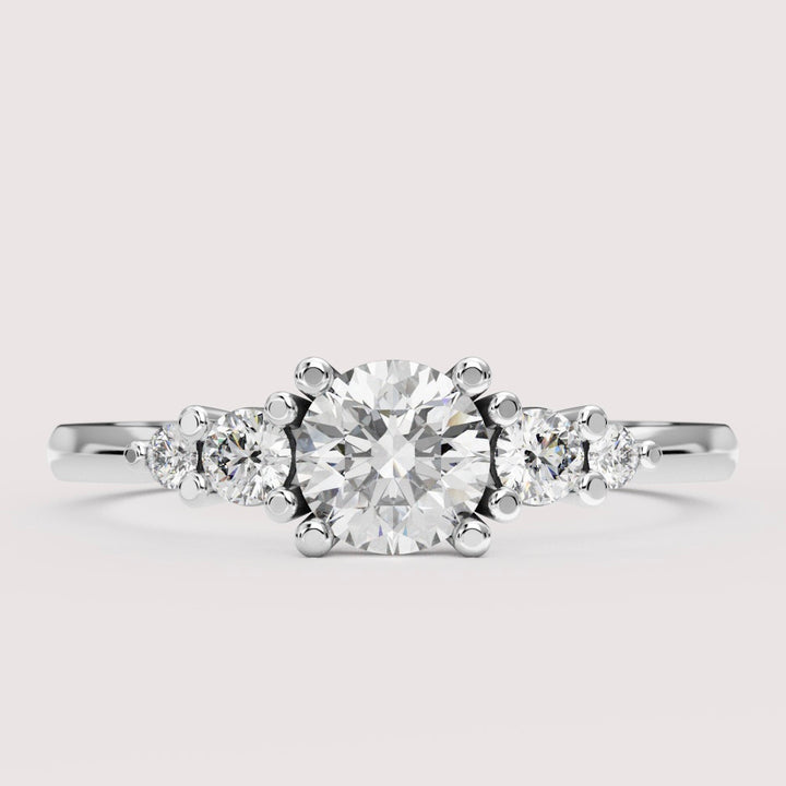Caitlin - Round Cut 5 Stone Engagement Ring Setting