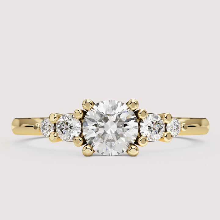 Caitlin - Round Cut 5 Stone Engagement Ring Setting