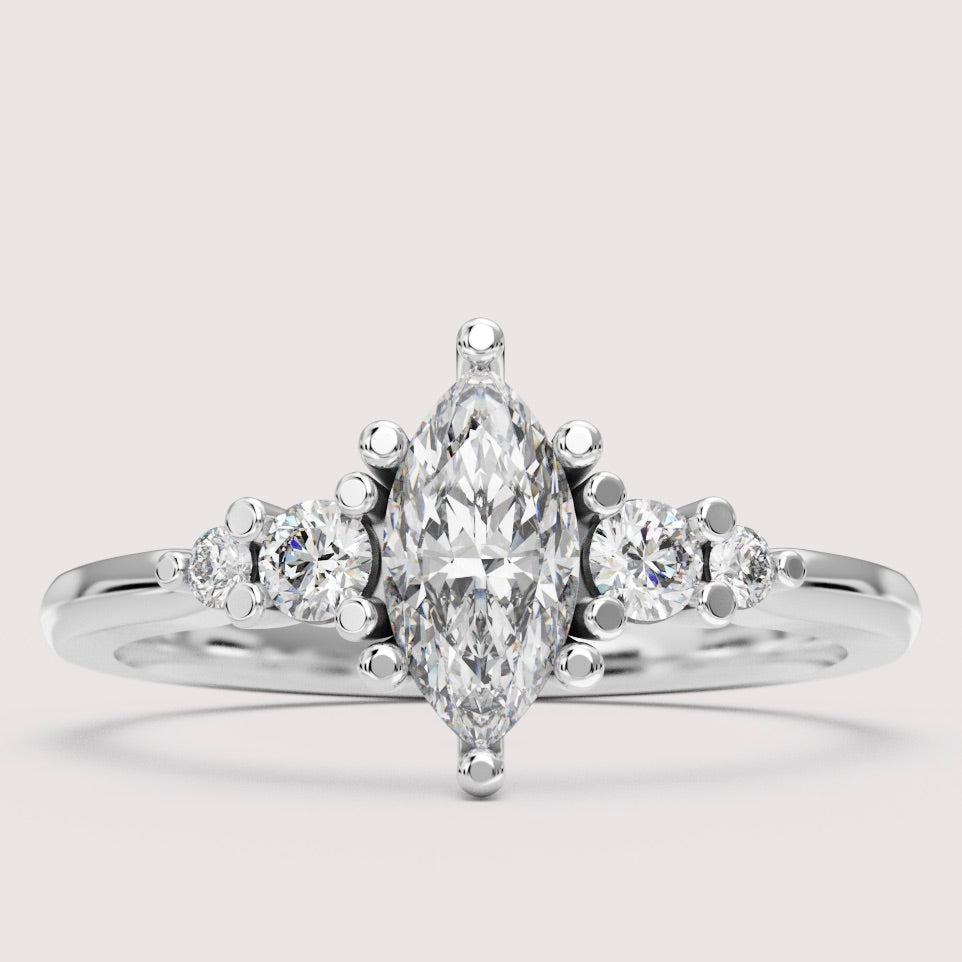 Caitlin - Marquise Cut 5 Stone Engagement Ring Setting