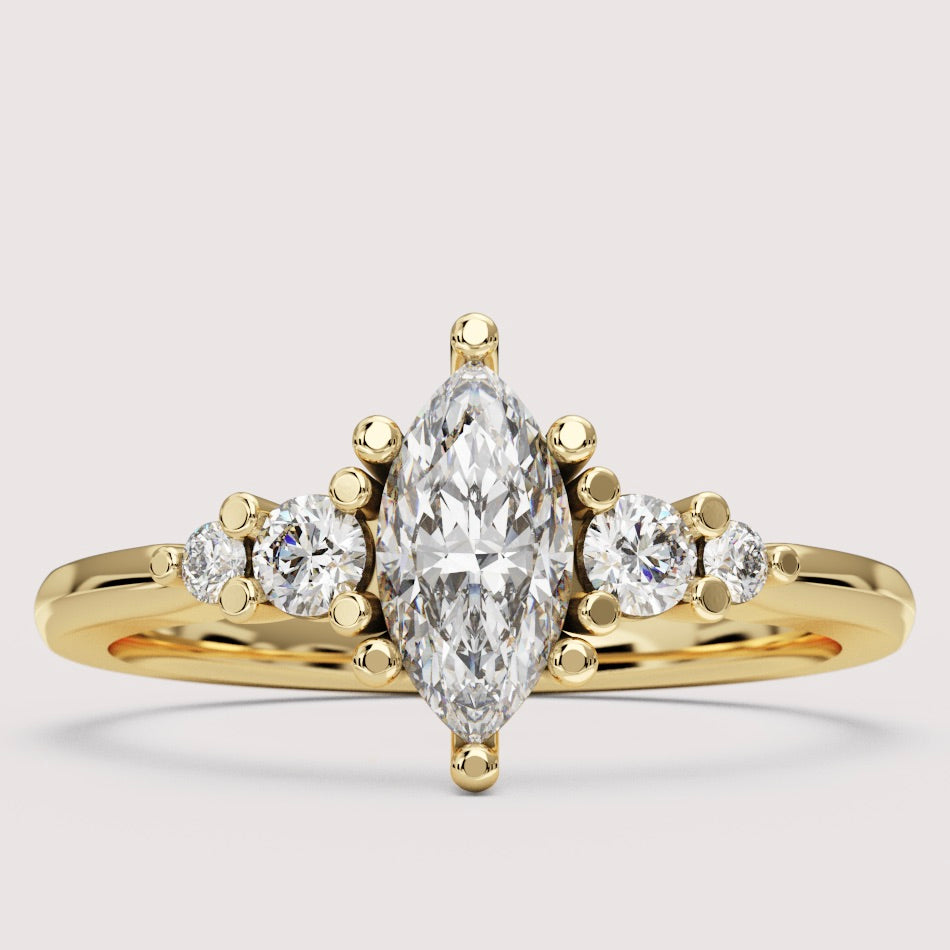 Caitlin - Marquise Cut 5 Stone Engagement Ring Setting