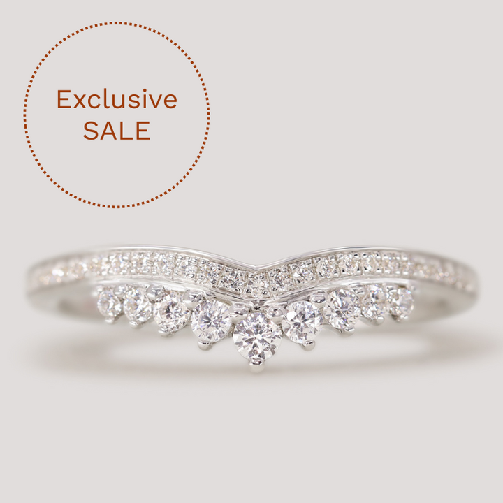 Cecilia - Graduating Diamond Tiara Half Eternity Wedding Ring - Made-to-Order
