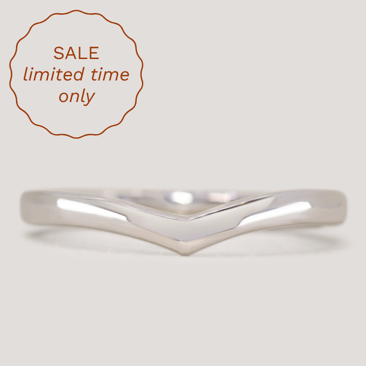 Clara - Polished Wishbone Shaped Wedding Ring 2.3mm Width - Made-to-Order