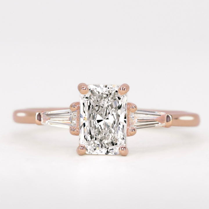 Dahlia - Radiant Cut Trilogy Engagement Ring Setting