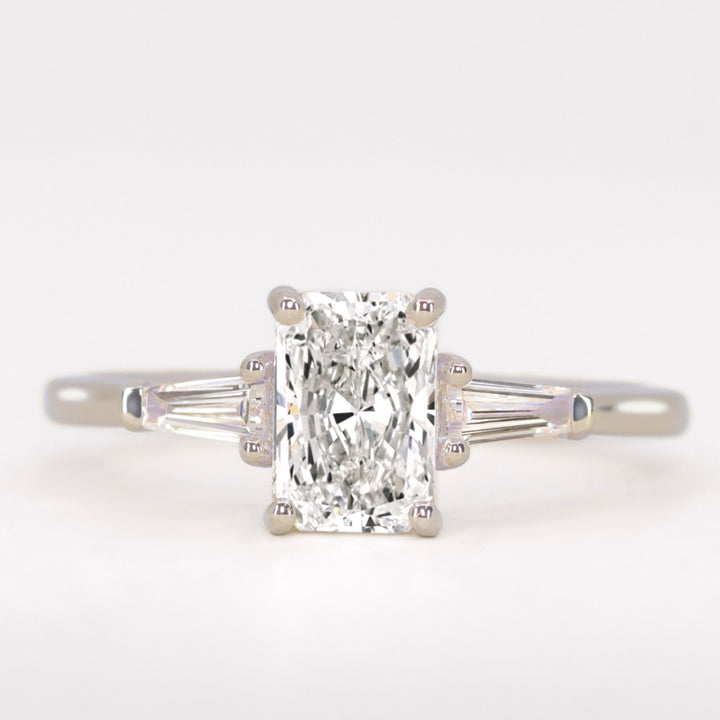 Dahlia - Radiant Cut Trilogy Engagement Ring Setting