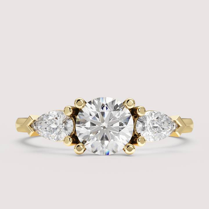 Daphne - Round Cut Trilogy Engagement Ring Setting