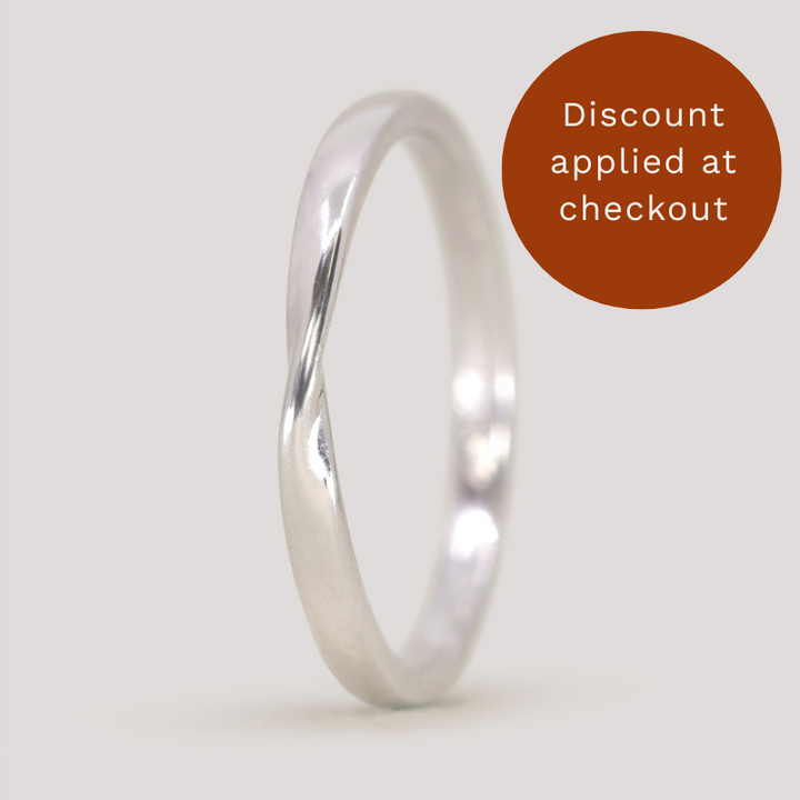 Dee - Ribbon Twist Polished Wedding Ring - Made-to-Order
