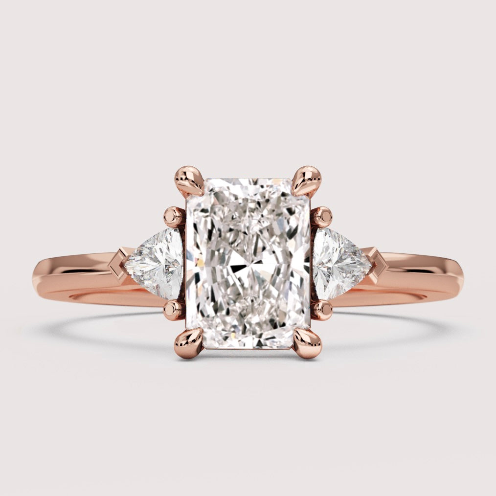 Delphine - Radiant Cut Trilogy Engagement Ring Setting