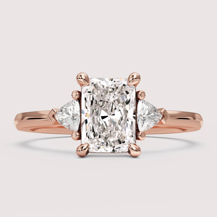 Delphine - Radiant Cut Trilogy Engagement Ring Setting