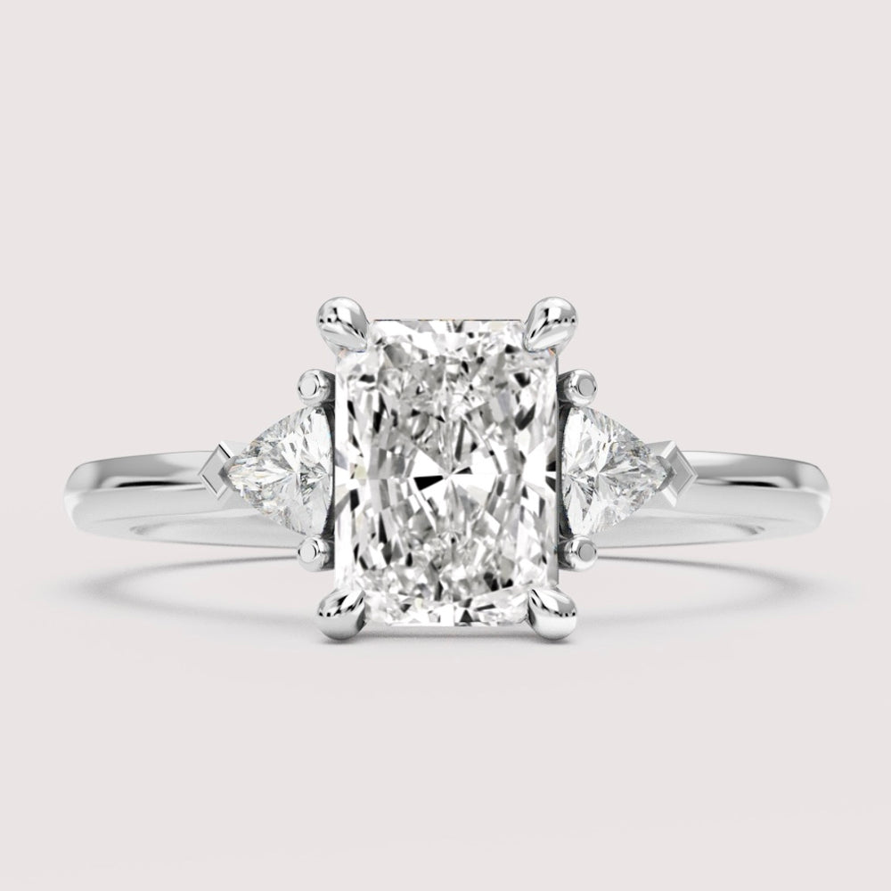 Delphine - Radiant Cut Trilogy Engagement Ring Setting
