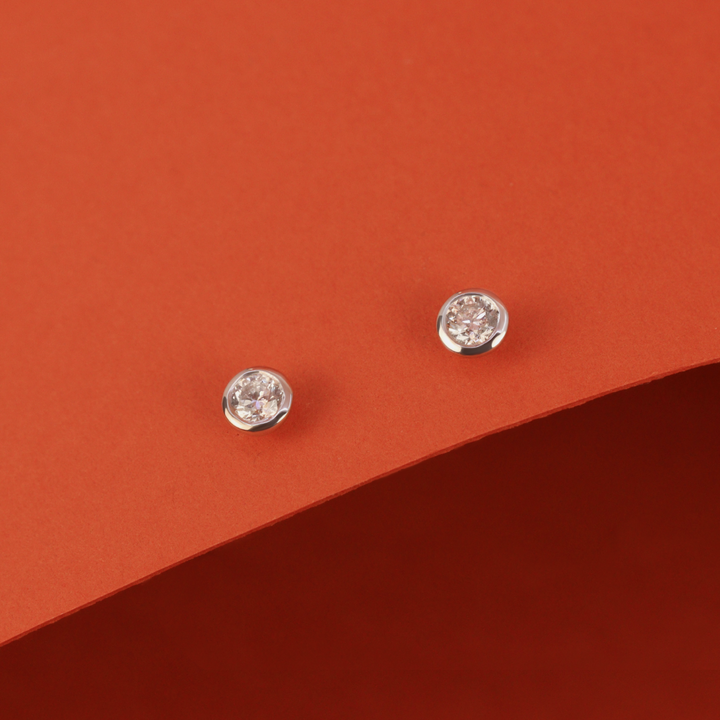 Eclipse - Bezel Set Lab Grown Diamond Stud Earrings