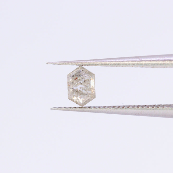 Salt and Pepper Diamond | 0.41ct Elongated Hexagon Cut, Loose Gemstone