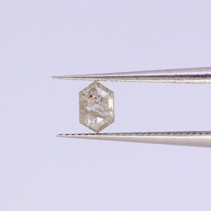 Salt and Pepper Diamond | 0.41ct Elongated Hexagon Cut, Loose Gemstone