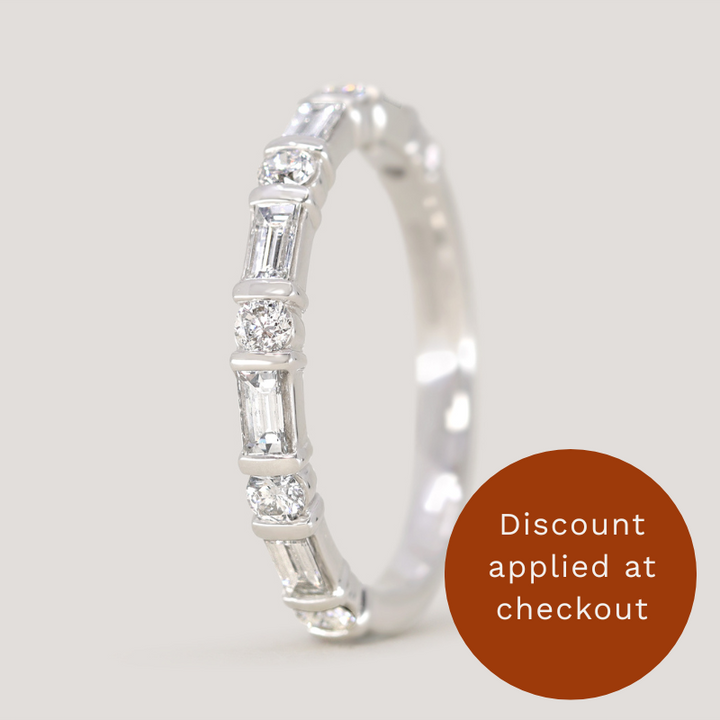 Elena - Art Deco Lab Grown Diamond Set Half Eternity Wedding Ring - Made-to-Order
