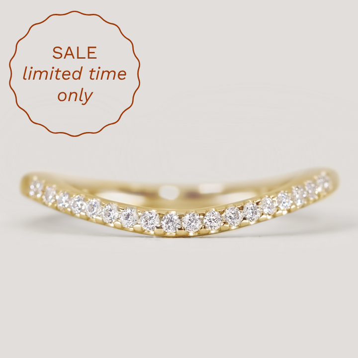 Ellis - Diamond Set Wave Shaped Wedding Ring - Made-to-Order