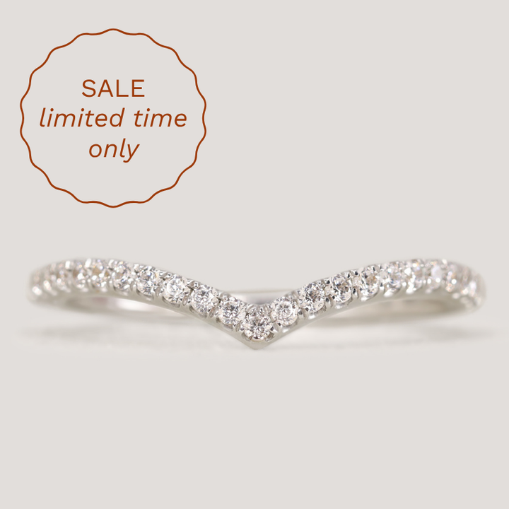 Ellis - Diamond Set Wishbone Wedding Ring - Made-to-Order