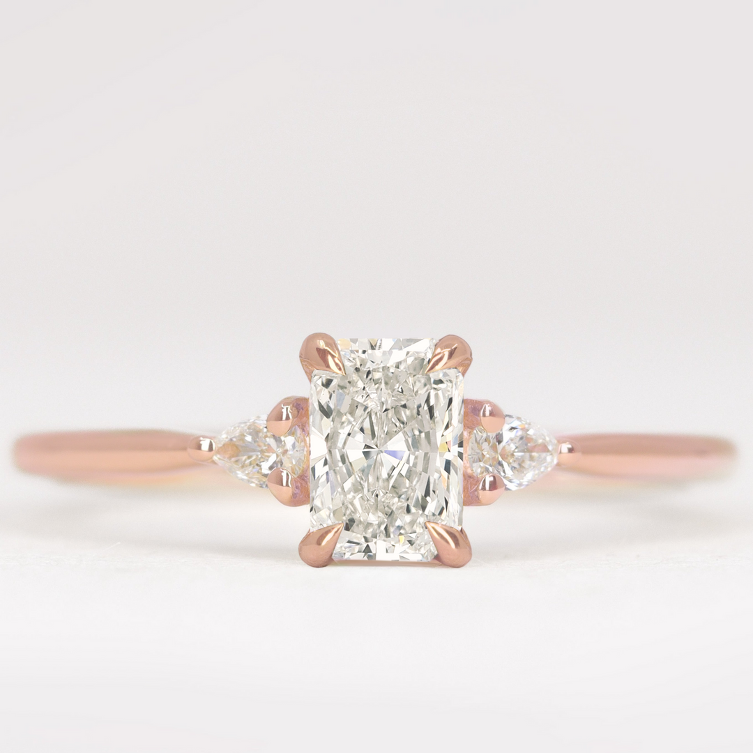 Elspeth - Radiant Cut Lab Grown Diamond Trilogy Engagement Ring