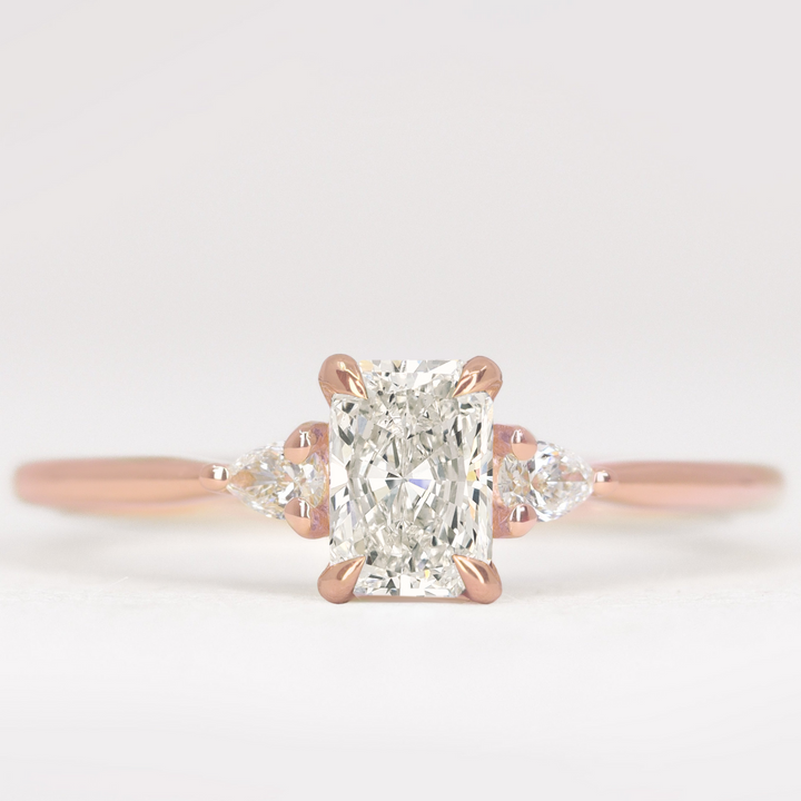 Elspeth - Radiant Cut Lab Grown Diamond Trilogy Engagement Ring