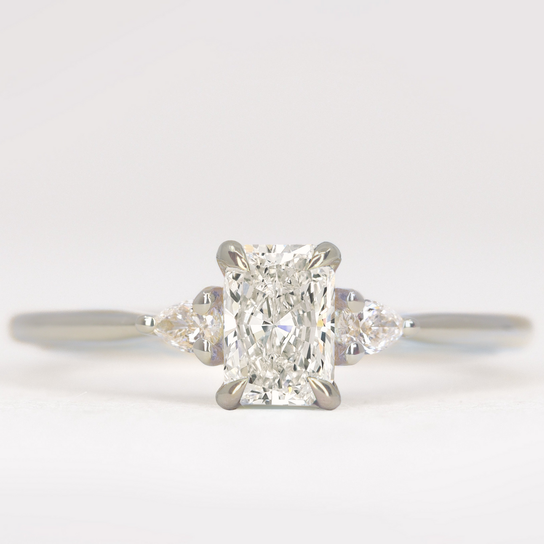 Elspeth - Radiant Cut Lab Grown Diamond Trilogy Engagement Ring