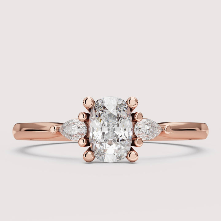 Elspeth - Cushion Cut Trilogy Engagement Ring Setting