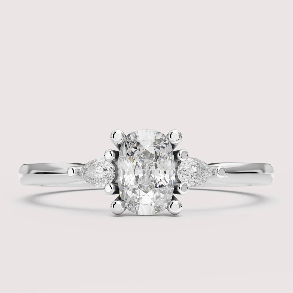 Elspeth - Cushion Cut Trilogy Engagement Ring Setting