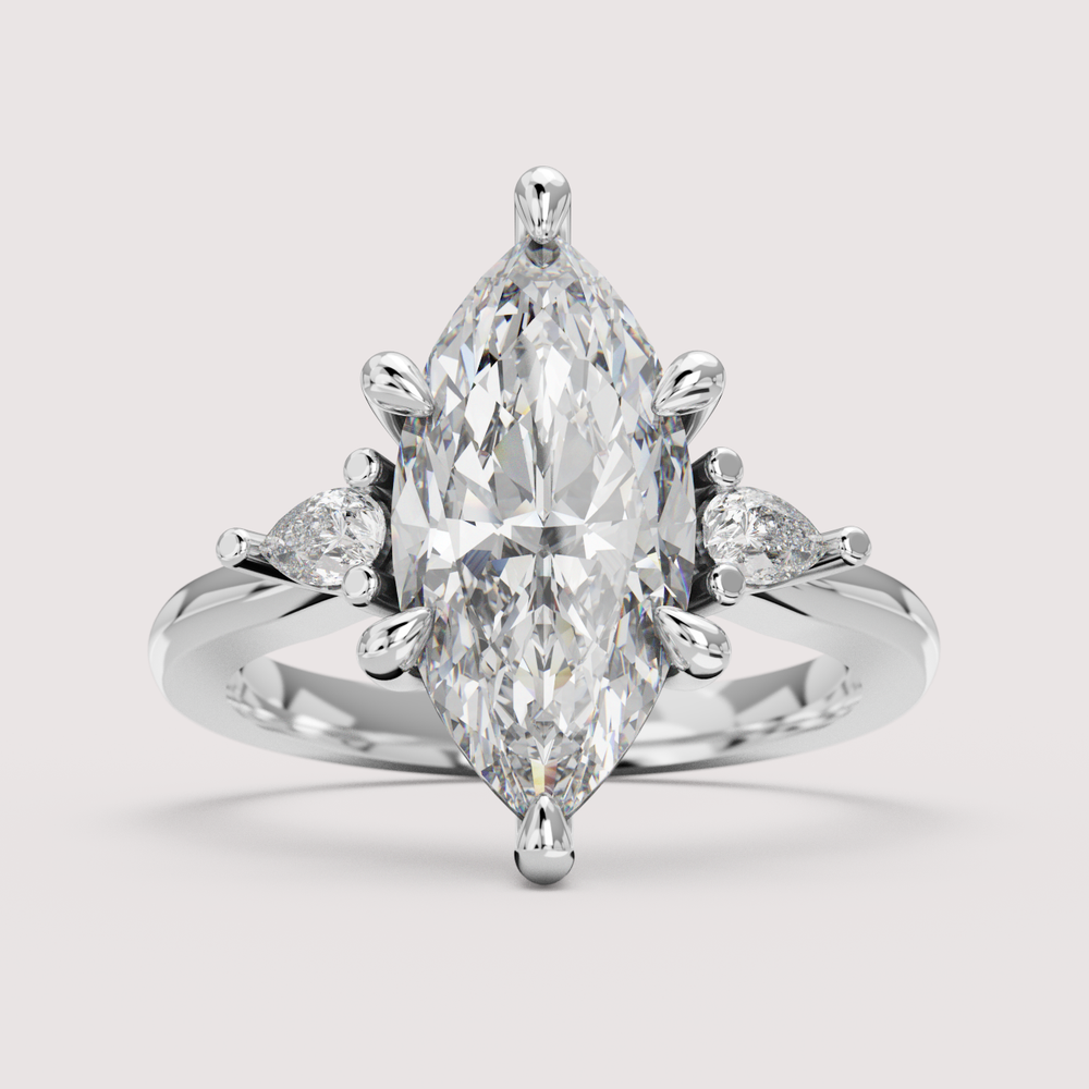 Elspeth - Marquise Cut 1.50ct-2.00ct Diamond Trilogy Engagement Ring Setting